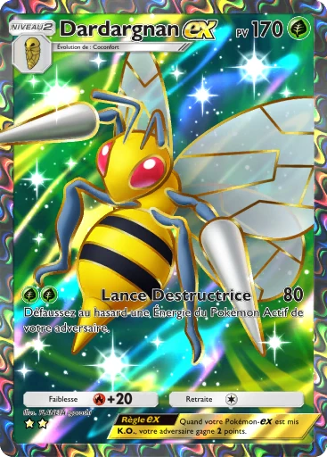 Carte Pokémon Dardargnan-ex de l'extension Réjouissances Rayonnantes