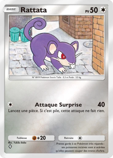 Carte Pokémon Rattata de l'extension Booster de Luxe Méga