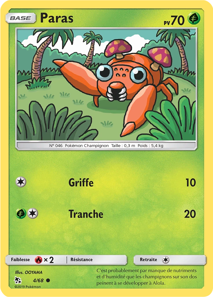 Carte Pokémon Paras de l'extension Destinées Occultes