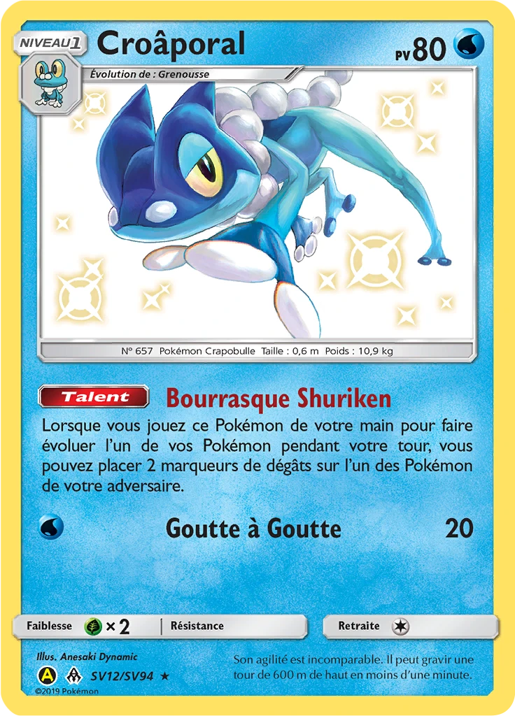 Carte Pokémon Croâporal de l'extension Destinées Occultes