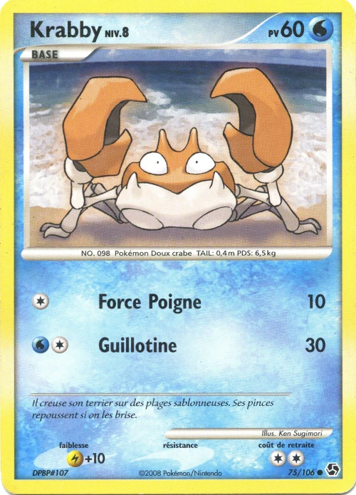 Carte Pokémon Krabby de l'extension Duels au Sommets