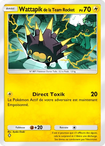 Carte Pokémon Wattapik de la Team Rocket de l'extension L'Ambition de la Team Rocket