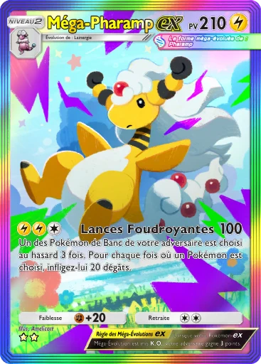 Carte Pokémon Méga-Pharamp-ex de l'extension Méga-Ascension