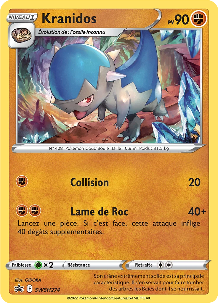 Carte Pokémon Kranidos de l'extension Promo SWSH