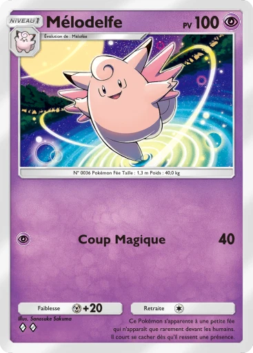 Carte Pokémon Mélodelfe de l'extension Puissance Génétique