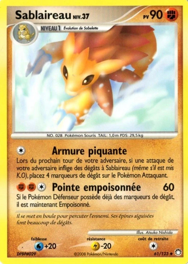 Carte Pokémon Sablaireau de l'extension Trésors Mystérieux