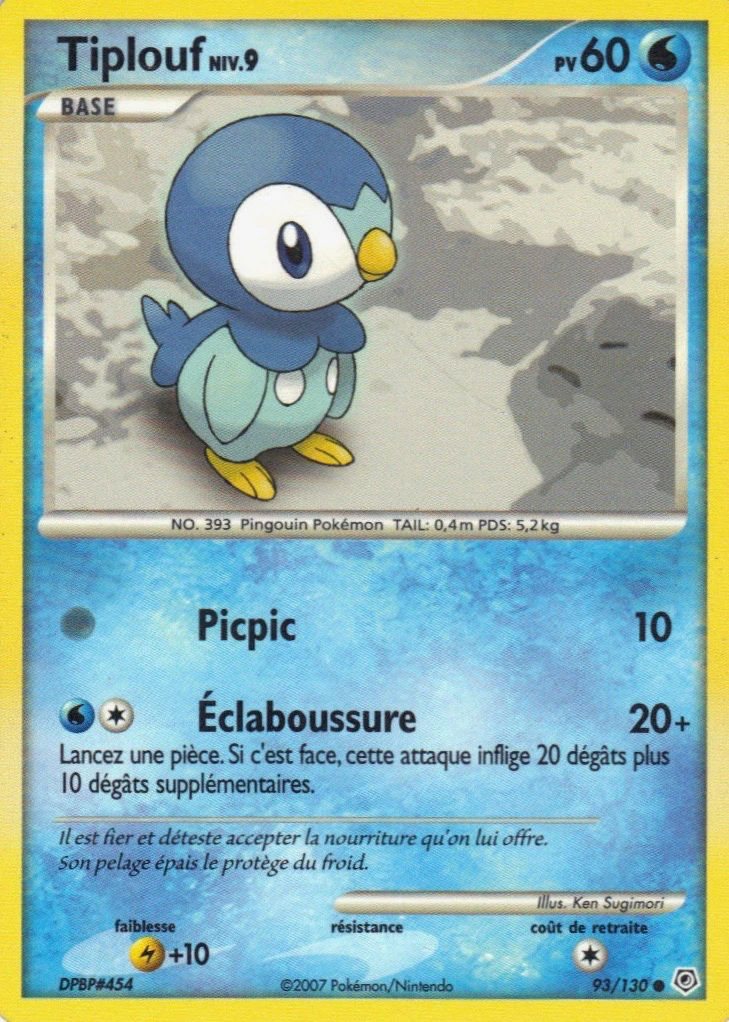 Carte Pokémon Tiplouf de l'extension Diamant & Perle