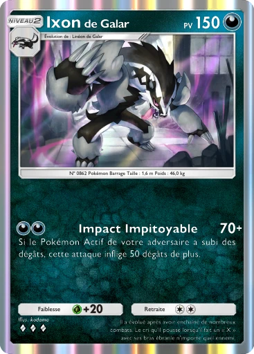 Carte Pokémon Ixon de Galar de l'extension Parade Onirique
