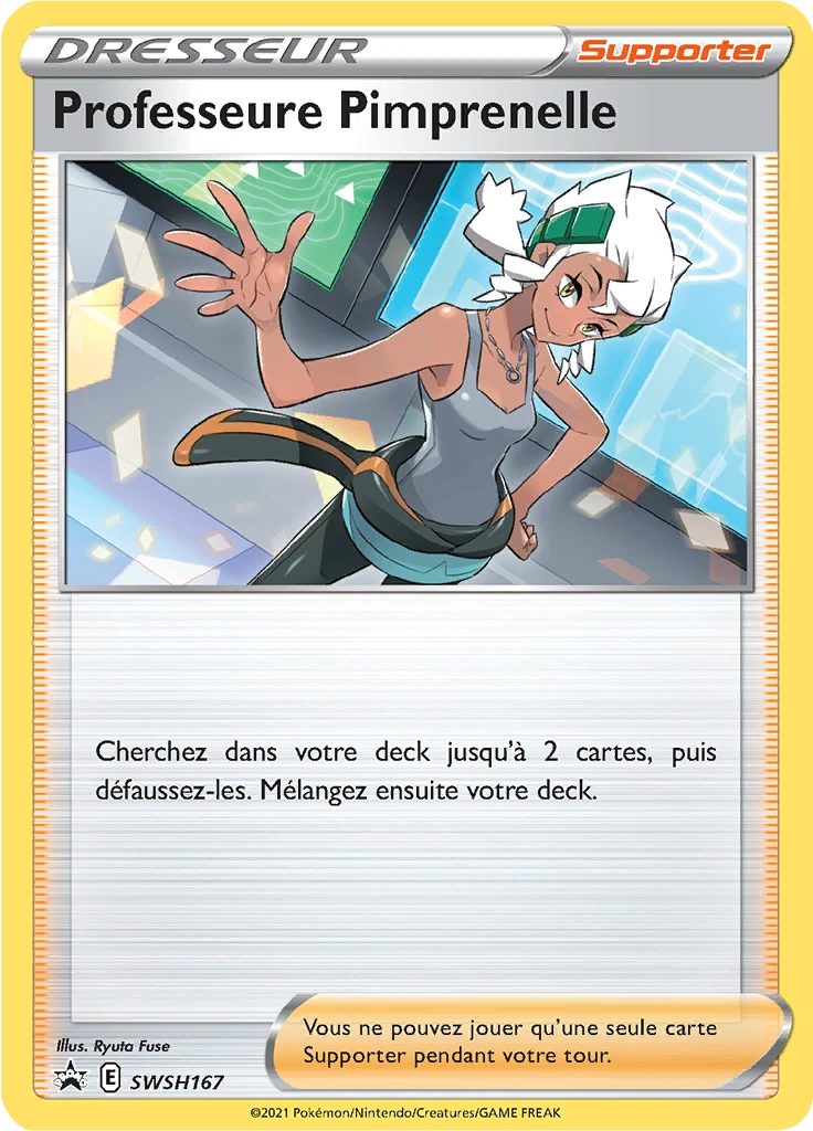 Carte Pokémon Professeure Pimprenelle de l'extension Promo SWSH