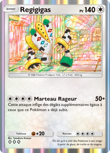 Carte Pokémon Regigigas de l'extension Choc Spatio-Temporel