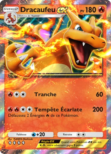 Carte Pokémon Dracaufeu-ex de l'extension Booster de Luxe ex