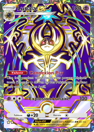 Carte Pokémon Lunala-ex de l'extension Booster de Luxe ex