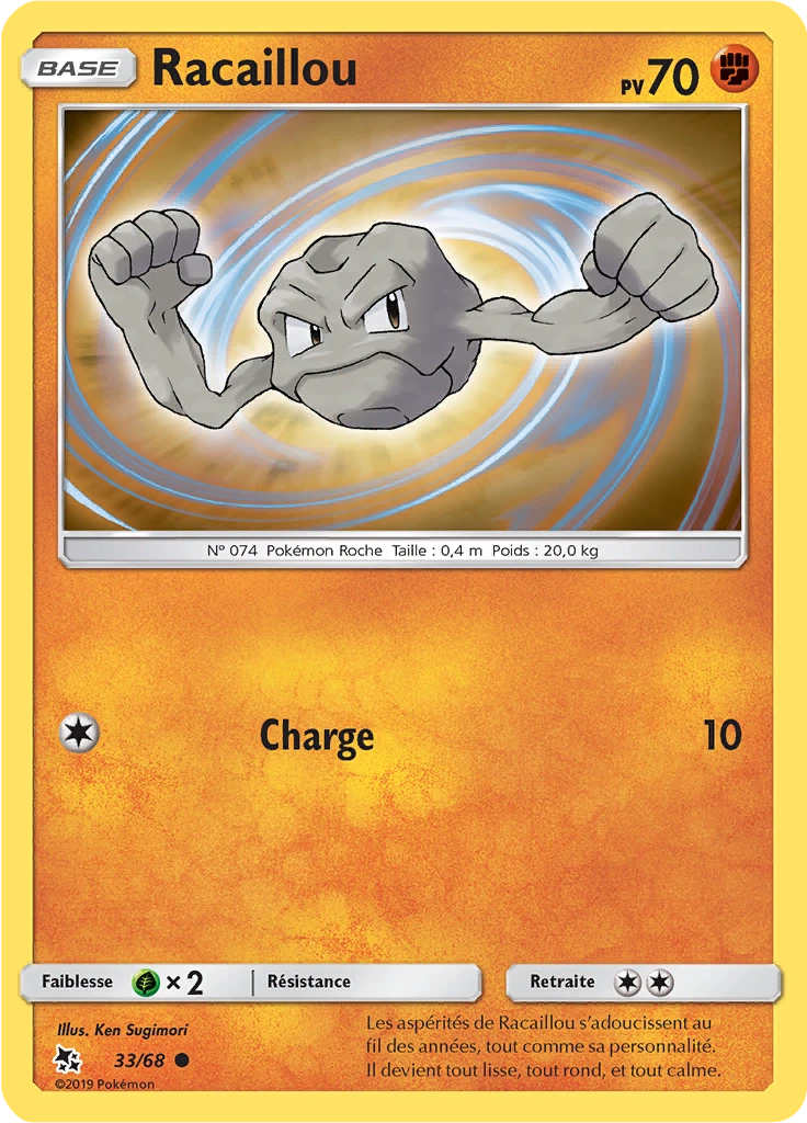 Carte Pokémon Racaillou de l'extension Destinées Occultes