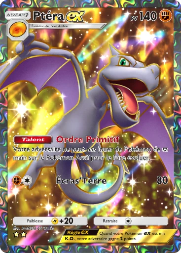 Carte Pokémon Ptéra-ex de l'extension L'Île Fabuleuse