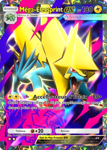 Carte Pokémon Méga-Élecsprint-ex de l'extension Méga-Rayonnement