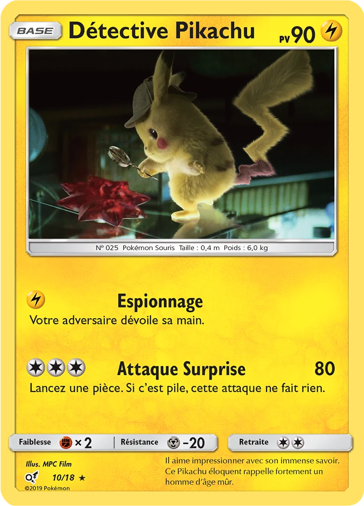 Carte Pokémon Détective Pikachu de l'extension Détective Pikachu