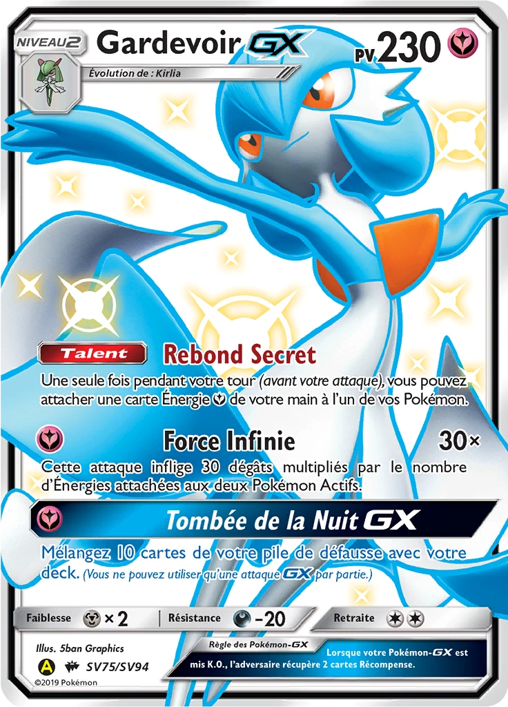 Carte Pokémon Gardevoir-GX de l'extension Destinées Occultes