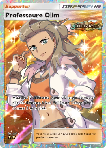 Carte Pokémon Professeure Olim de l'extension Propulsion Paradoxe