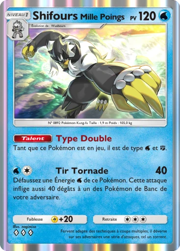 Carte Pokémon Shifours Mille Poings de l'extension Aura Palpitante