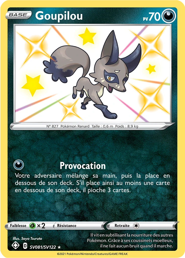 Carte Pokémon Goupilou de l'extension Destinées Radieuses