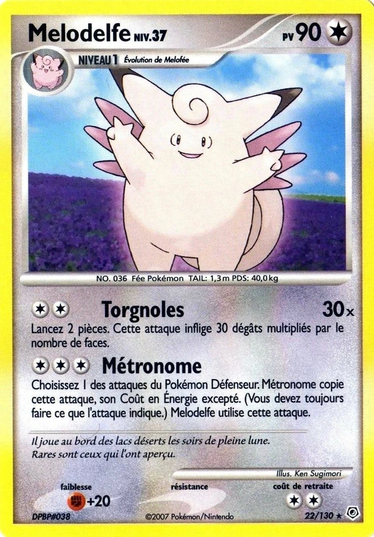 Carte Pokémon Mélodelfe de l'extension Diamant & Perle