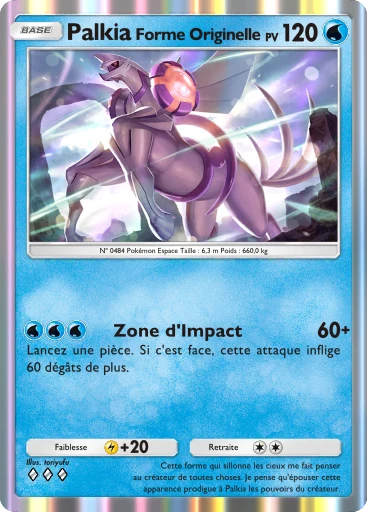 Carte Pokémon Palkia Forme Originelle de l'extension Lumière Triomphale