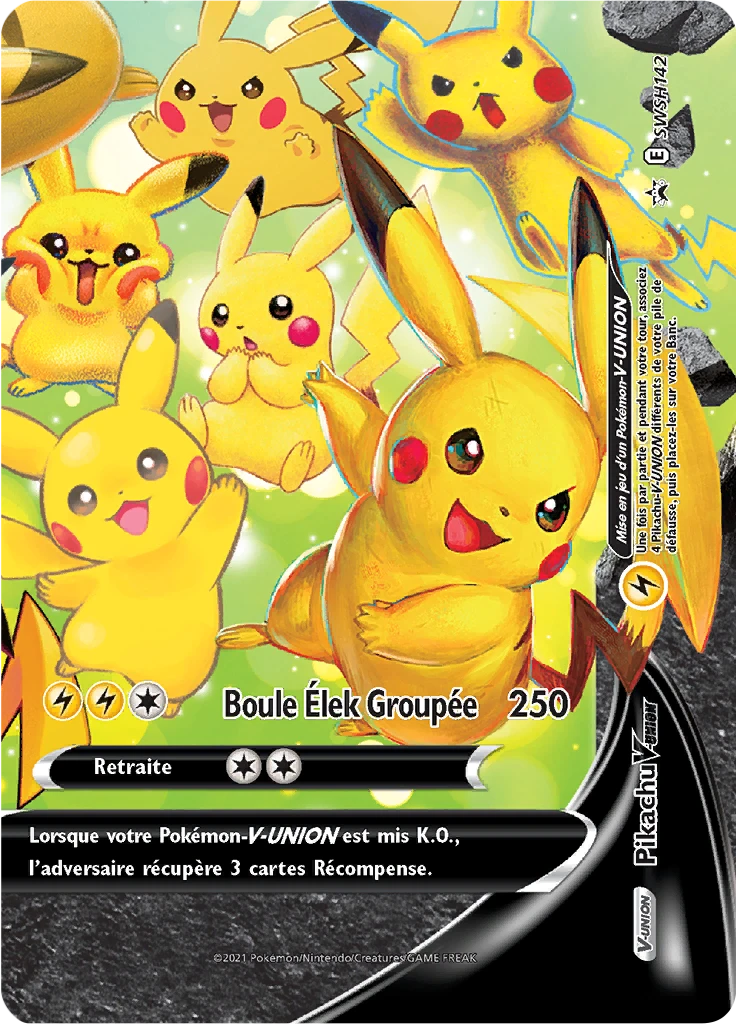 Carte Pokémon Pikachu V-UNION de l'extension Promo SWSH