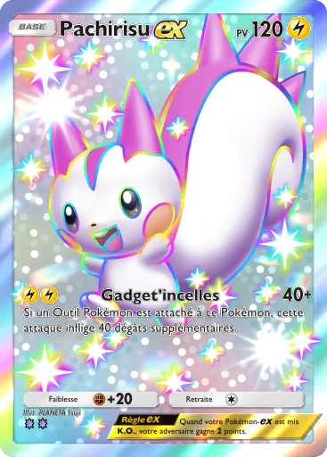 Carte Pokémon Pachirisu-ex de l'extension Sagesse entre Ciel et Mer