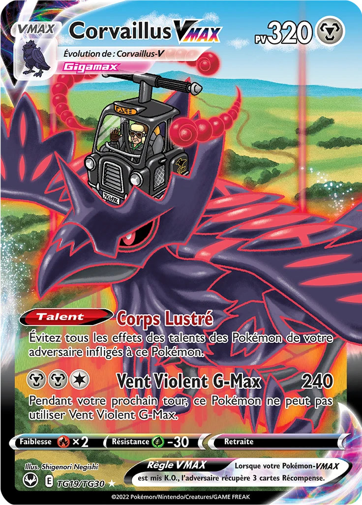 Carte Pokémon Corvaillus VMAX de l'extension Tempête Argentée