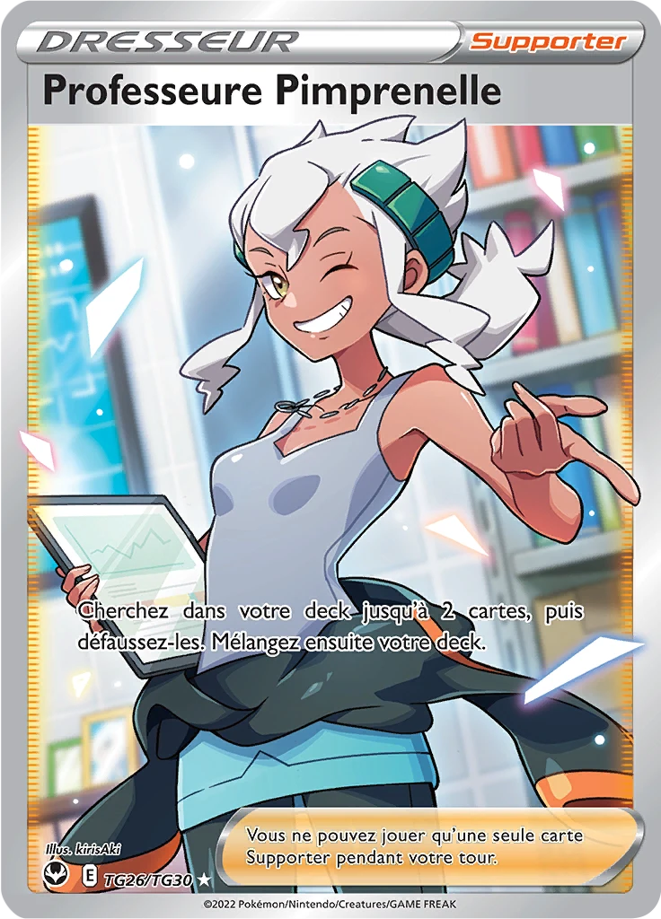 Carte Pokémon Professeure Pimprenelle de l'extension Tempête Argentée