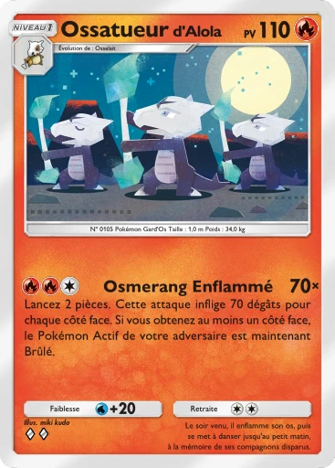Carte Pokémon Ossatueur d'Alola de l'extension Gardiens Astraux