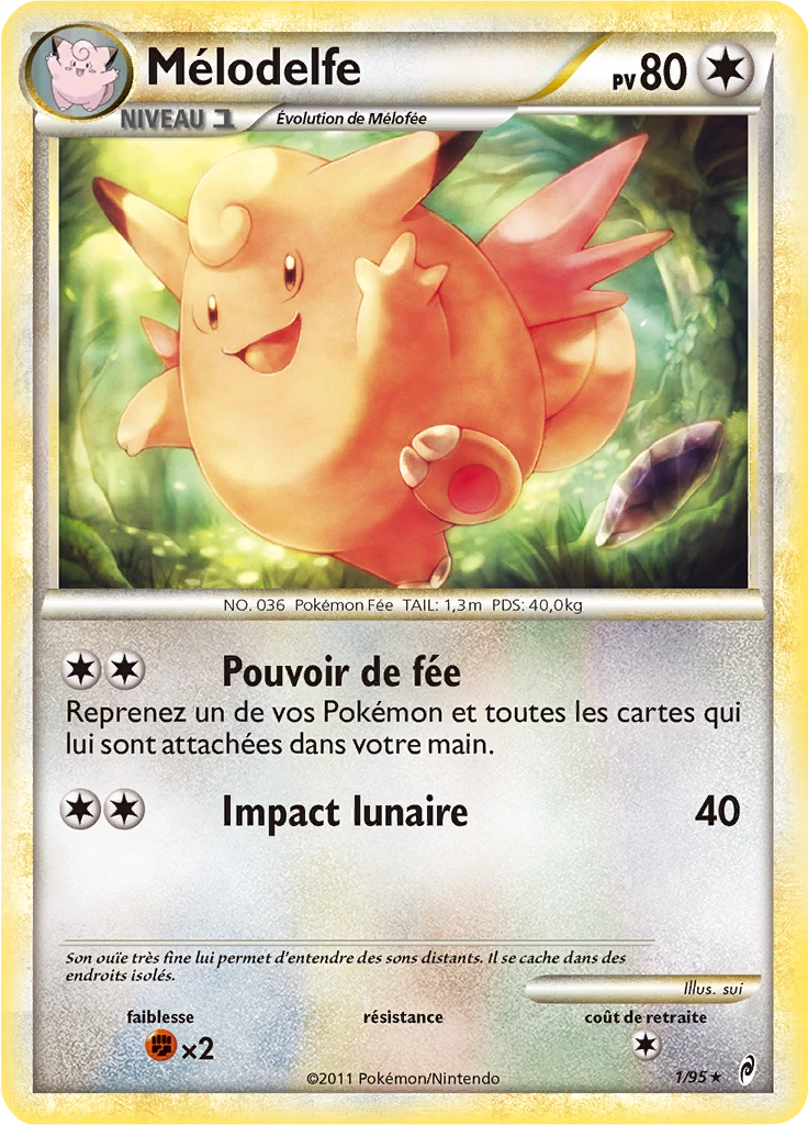 Carte Pokémon Mélodelfe de l'extension L'appel des Légendes