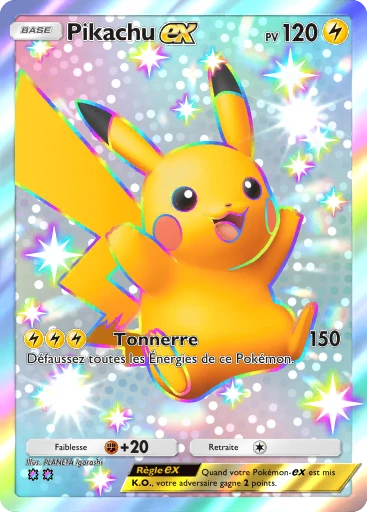 Carte Pokémon Pikachu-ex de l'extension Méga-Ascension