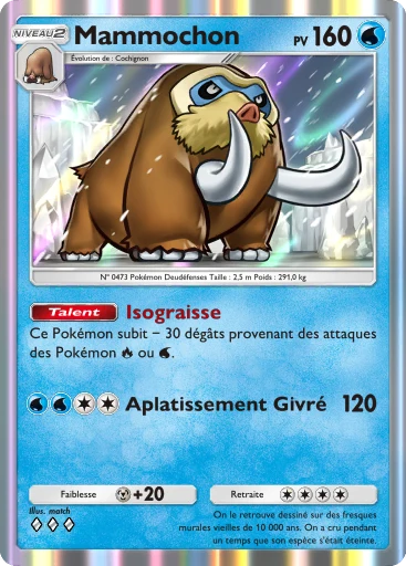 Carte Pokémon Mammochon de l'extension Choc Spatio-Temporel