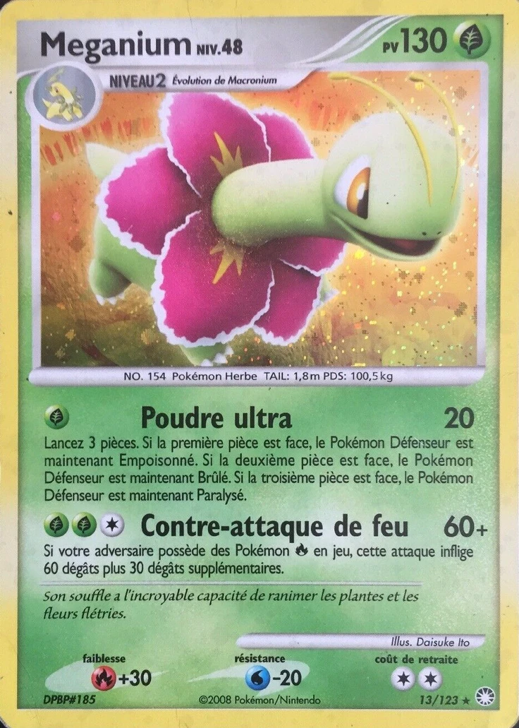 Carte Pokémon Méganium de l'extension Trésors Mystérieux