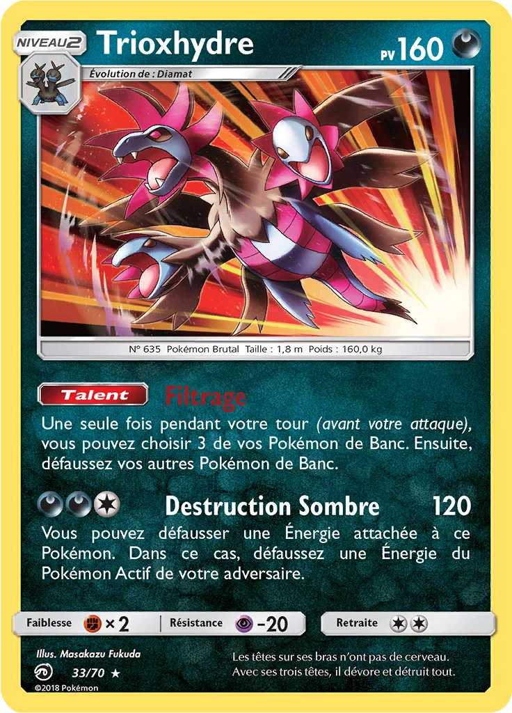 Carte Pokémon Trioxhydre de l'extension Majesté Des Dragons