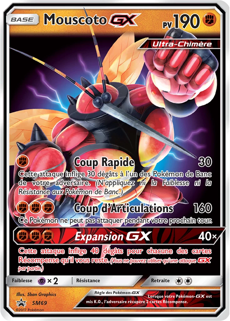 Carte Pokémon Mouscoto GX de l'extension Promo SM