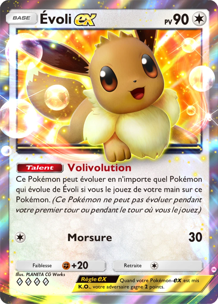 Carte Pokémon Évoli-ex de l'extension Booster de Luxe ex