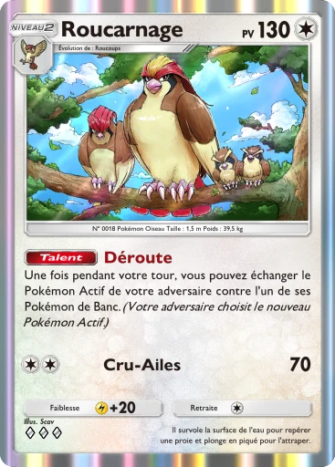Carte Pokémon Roucarnage de l'extension Puissance Génétique