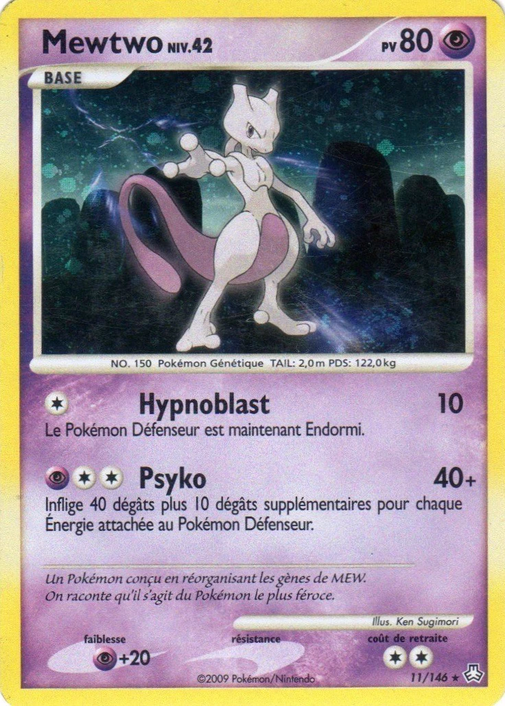 Carte Pokémon Mewtwo de l'extension Éveil des Légendes