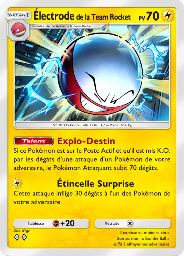 Carte Pokémon Électrode de la Team Rocket de l'extension L'Ambition de la Team Rocket