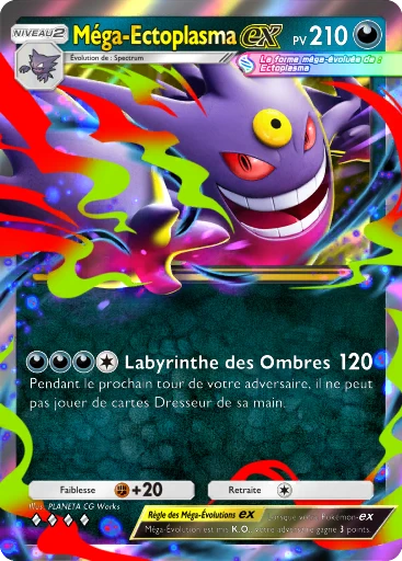 Carte Pokémon Méga-Ectoplasma-ex de l'extension Méga-Rayonnement
