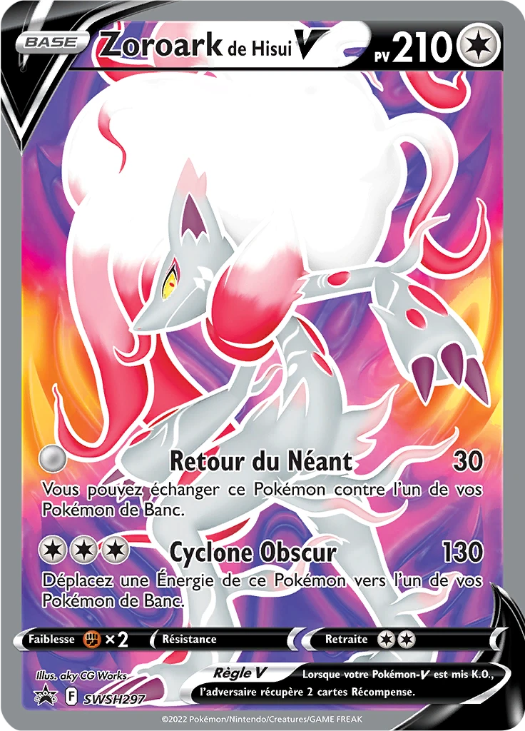 Carte Pokémon Zoroark de Hisui V de l'extension Promo SWSH