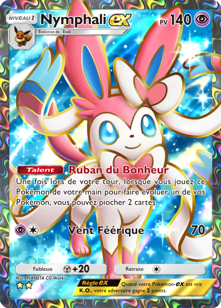Carte Pokémon Nymphali-ex de l'extension La Clairière d'Évoli