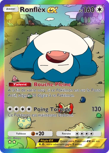 Carte Pokémon Ronflex-ex de l'extension La Clairière d'Évoli