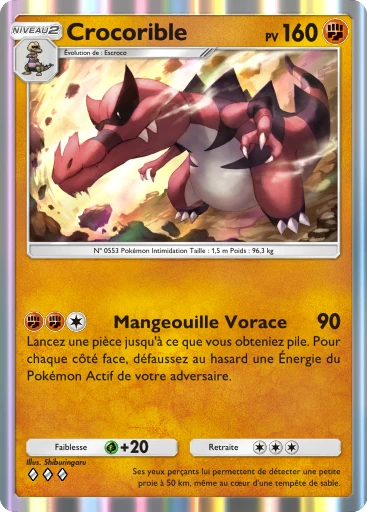Carte Pokémon Crocorible de l'extension Méga-Ascension