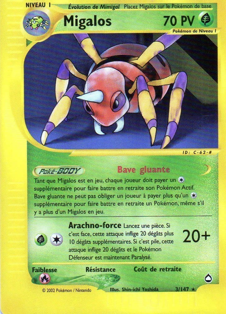 Carte Pokémon Migalos de l'extension Aquapolis