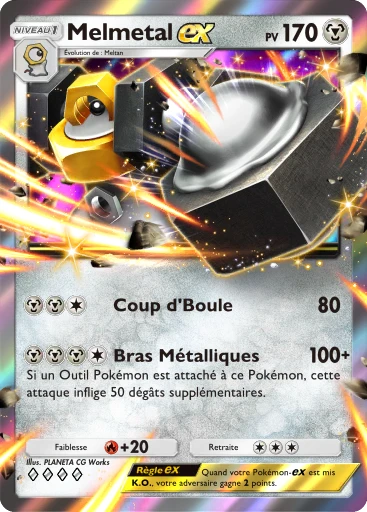 Carte Pokémon Melmetal-ex de l'extension Booster de Luxe Méga