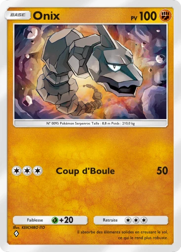 Carte Pokémon Onix de l'extension Sagesse entre Ciel et Mer