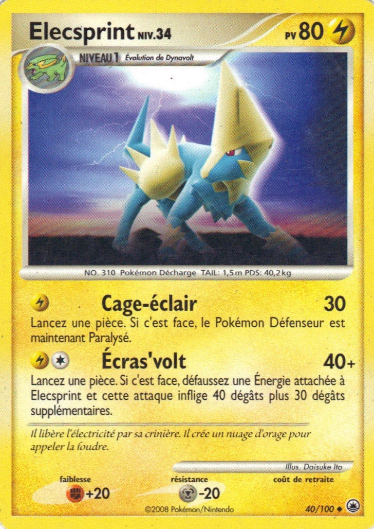 Carte Pokémon Élecsprint de l'extension Aube Majestueuse